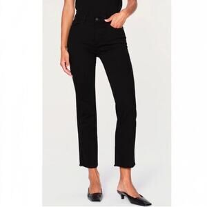 DL1961 Mara Ankle Mid Rise Instasculpt Straight Concrete Black 32/14